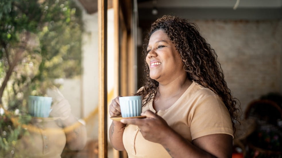 woman drinking tea